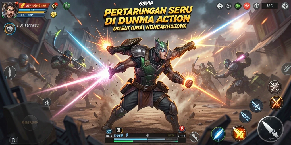 Tangkapan layar 6SVIP menunjukkan aksi pertarungan yang intens dan mendebarkan.