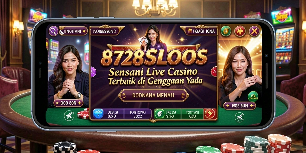 Tampilan gameplay mendebarkan dari 8728SLOTS dalam sesi Live Casino.