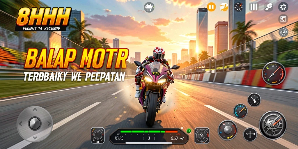 Gameplay balap motor yang mendebarkan dan grafis menakjubkan.