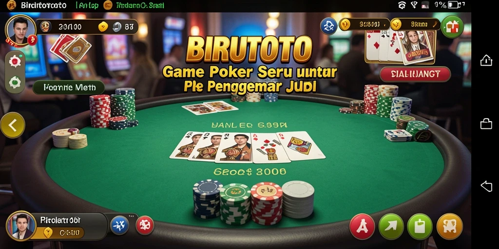 Tampilan permainan poker BIRUTOTO yang seru dan interaktif.