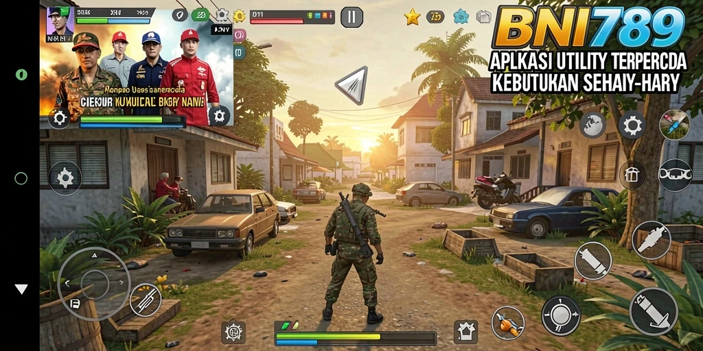 Screenshot utama BNI789 menampilkan panduan antarmuka aplikasi Utility.