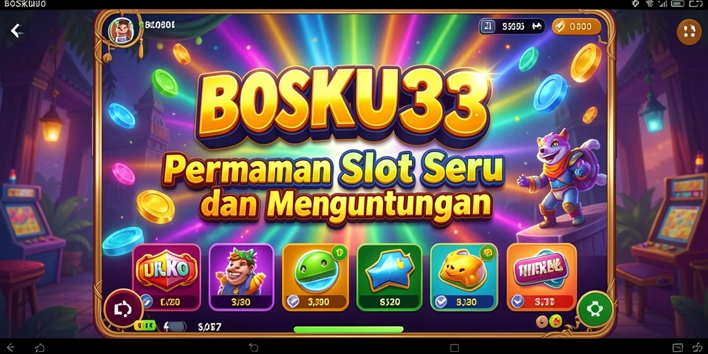 Screenshot menunjukkan gameplay menarik dan fitur bonus di BOSKU33.