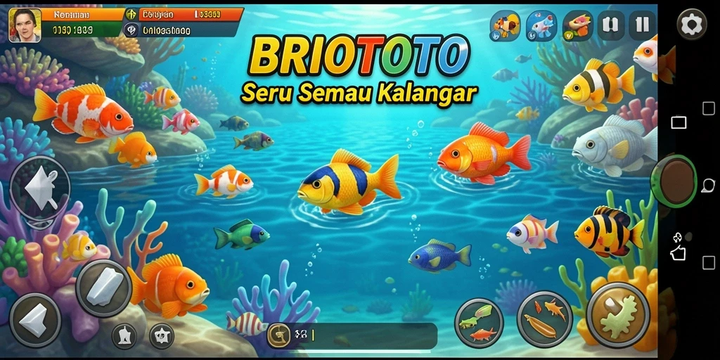 Tampilan gameplay BRIOTOTO yang menegangkan saat memancing.