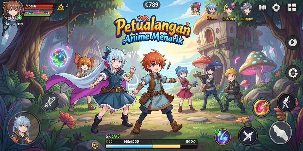 Gameplay C789 yang penuh aksi dan karakter Anime menarik.