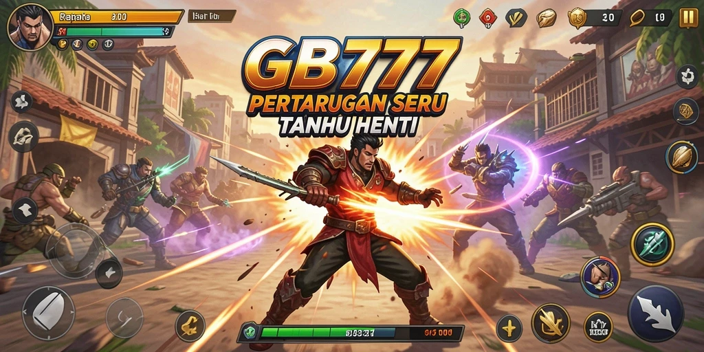 Tampilan screenshot game Fighting GB777 yang menampilkan aksi pertarungan yang mendebarkan.