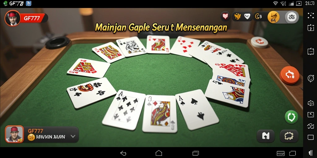 Screenshot utama GF777 menampilkan gameplay seru Gaple.