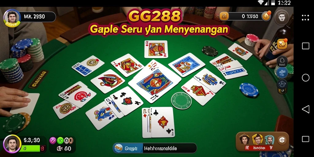 Screenshot gameplay GG288 menunjukkan keseruan bermain Gaple dengan teman-teman.