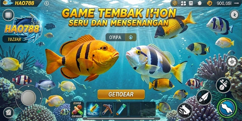 Tampilan gameplay seru Tembak Ikan di HAO788.