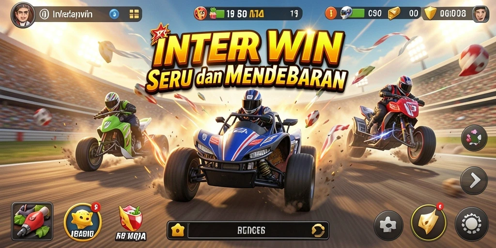 Screenshot INTERWIN menampilkan balapan seru dengan grafis memukau.