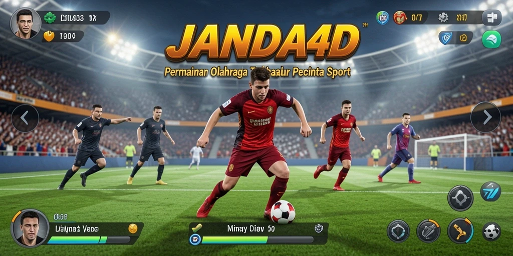 Screenshot JANDA4D menampilkan aksi seru dalam olahraga.