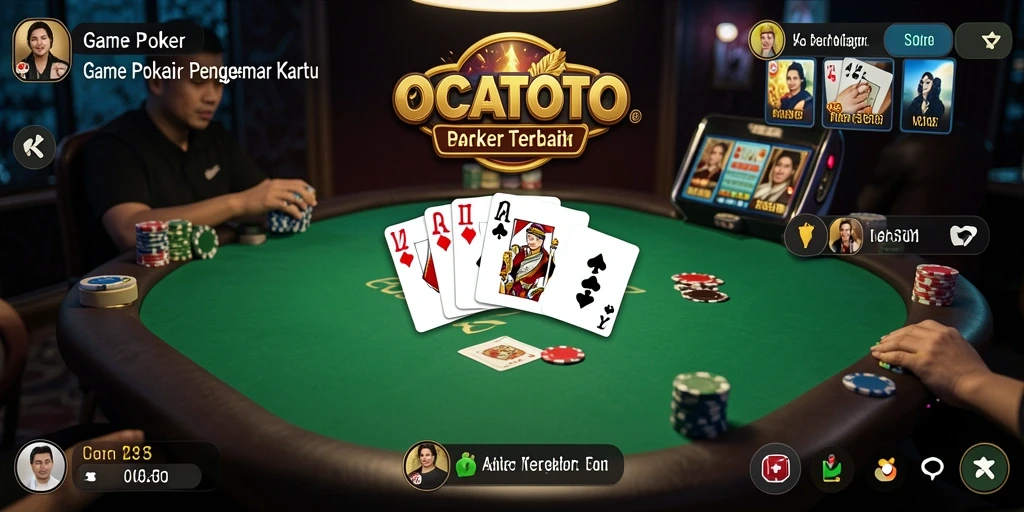 Tampilan gameplay Poker yang menegangkan di OCATOTO.