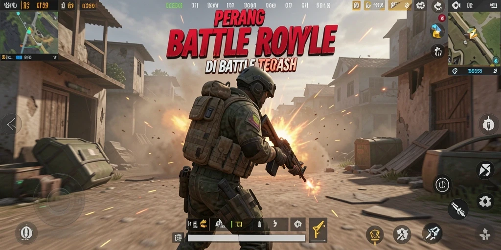 Gameplay seru OCE69 saat pemain bertarung di arena Battle Royale.