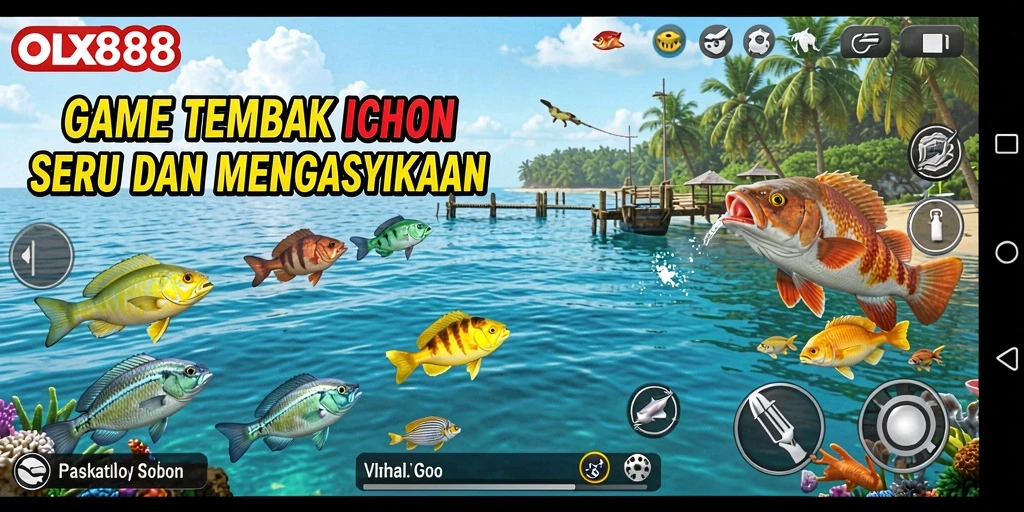 Tangkapan layar seru dari gameplay OLX888 Tembak Ikan.