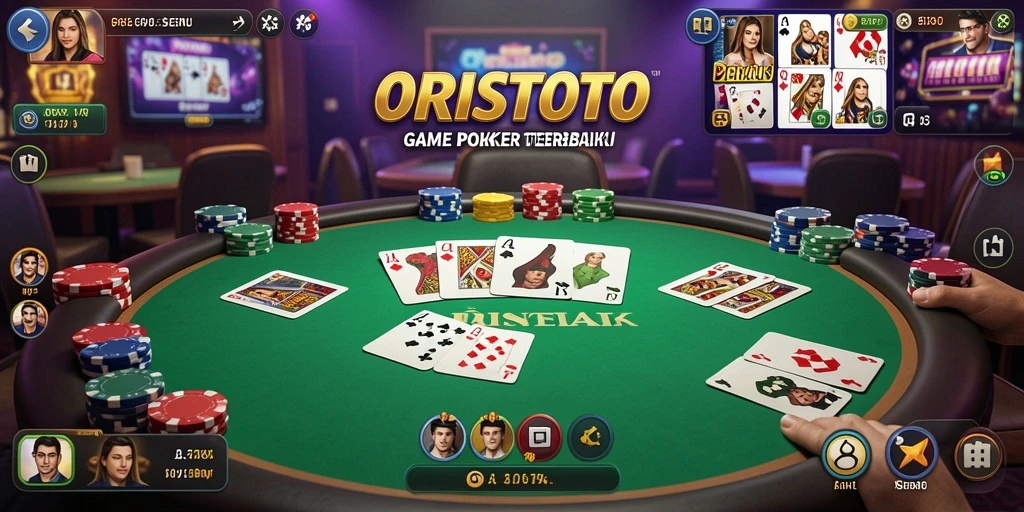 Tampilan gameplay seru di ORISTOTO saat bermain Poker.