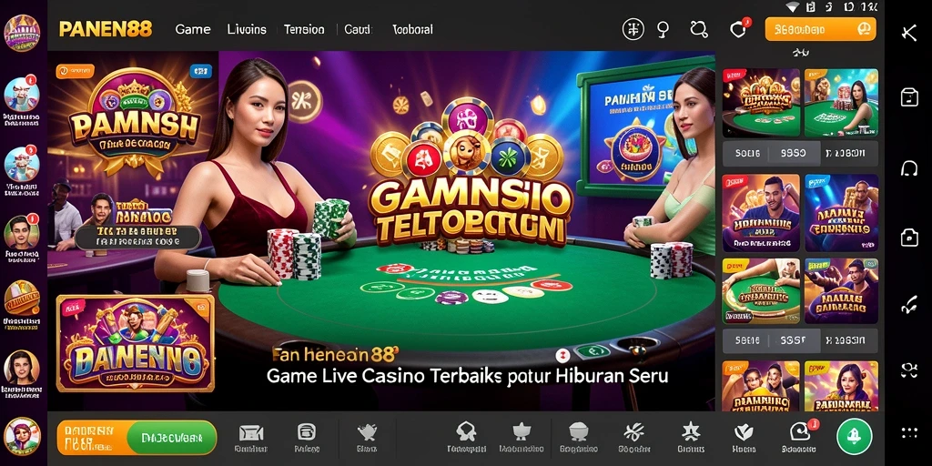 Tampilan gameplay Live Casino yang menegangkan di PANEN88.