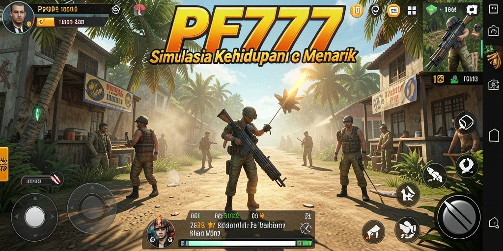 Tangkapan layar gameplay PF777 yang menunjukkan interaksi karakter.