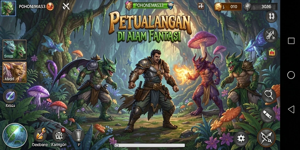 Tampilan gameplay seru di dunia petualangan POHONEMAS33.