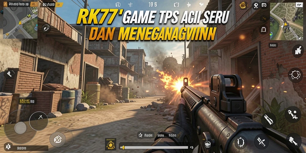 Screenshot menampilkan aksi seru gameplay RK77 di medan tempur.