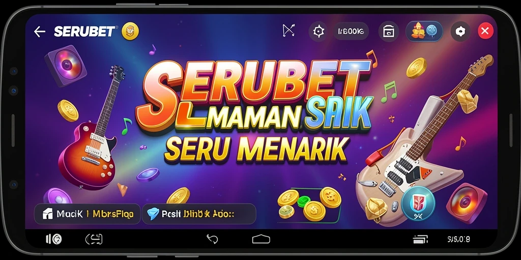 Screenshot permainan SERUBET menampilkan tantangan musik yang menarik.