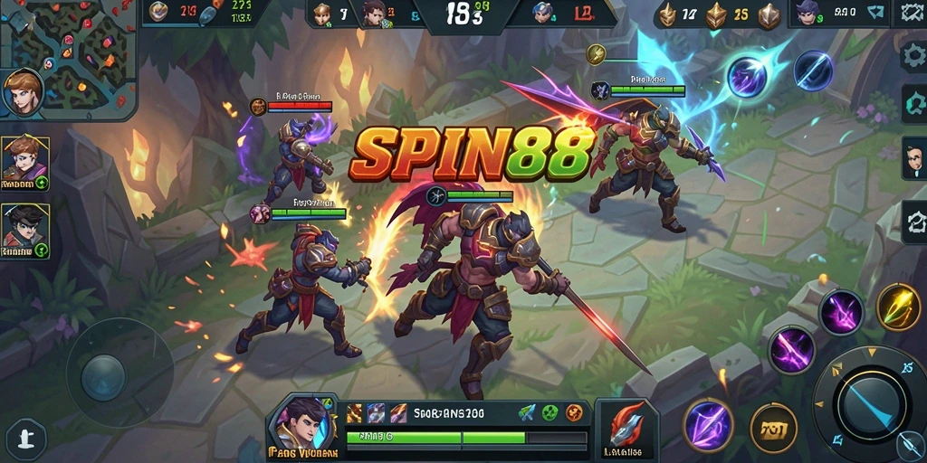 Tangkapan layar gameplay SPIN88 menampilkan aksi pertempuran yang mendebarkan.