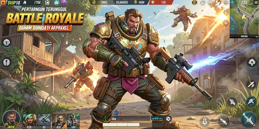 Tampilan seru saat bertempur di arena Battle Royale SVIP10.