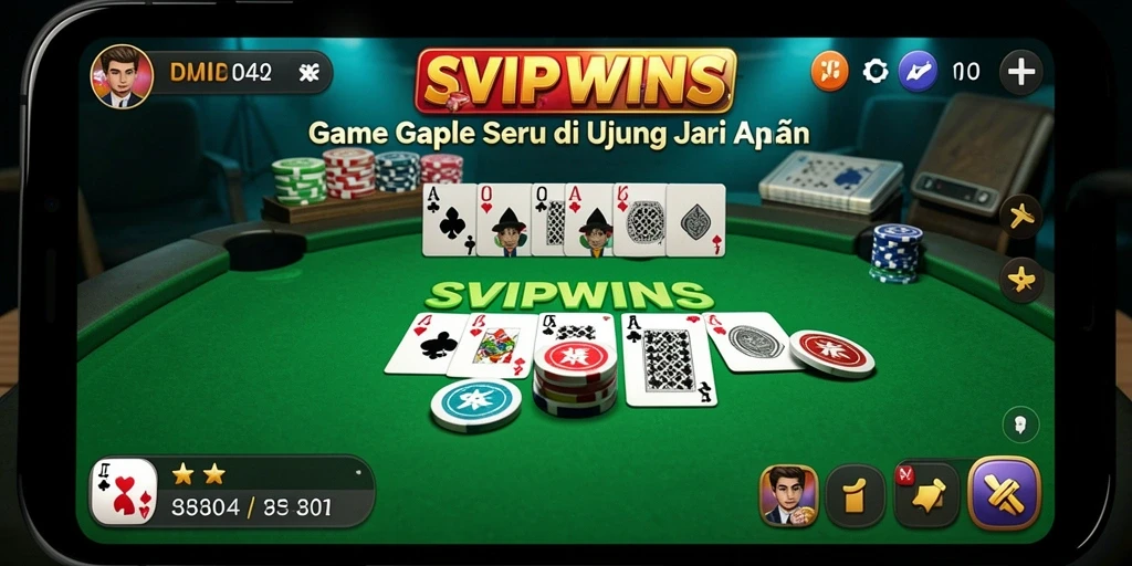 Tampilan gameplay Gaple yang menegangkan di SVIPWINS.