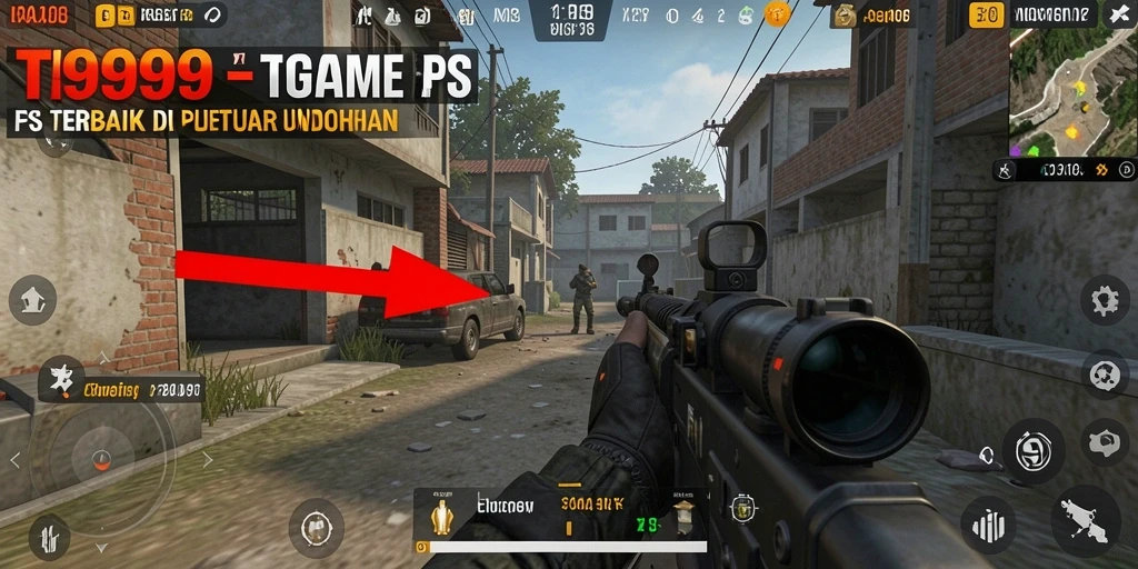 Screenshot gameplay T9999 dengan grafis FPS yang menakjubkan.