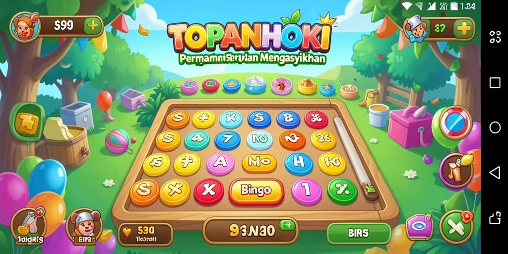 Screenshot gameplay TOPANHOKI dengan suasana Bingo yang menegangkan.
